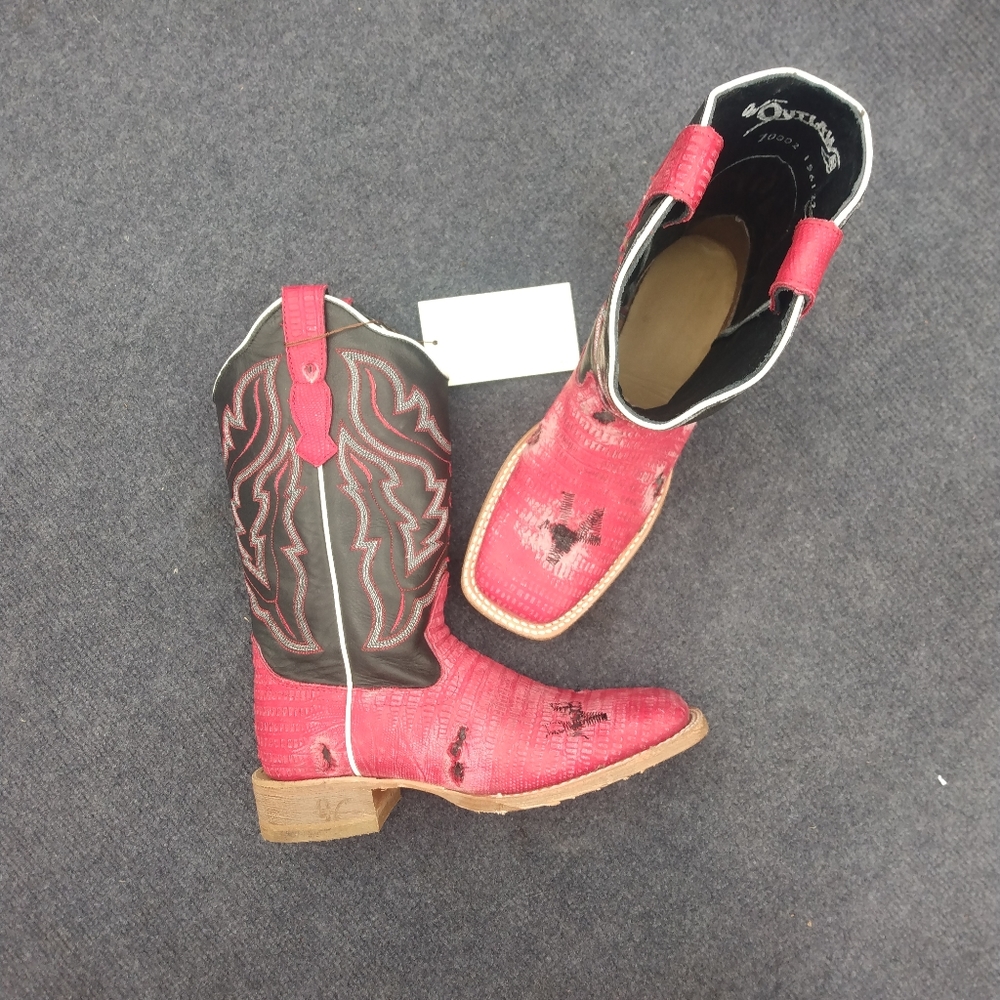 New Red Lizard Distressed Western Boots